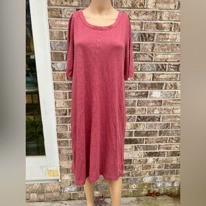 NWTs Dusty Pink Knit Gap Midi Shift Fall Dress